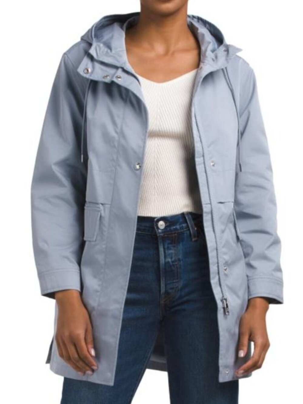 SAM EDELMAN Water Repellant Hooded Jacket